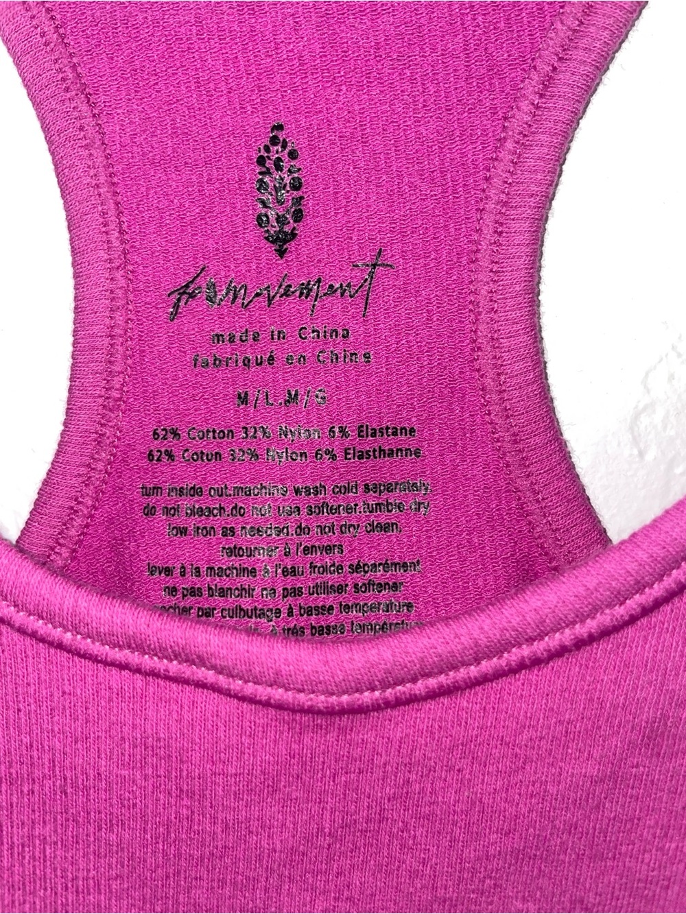 Free People Magenta Ribbed Racerback Sports Bra - Picture 2 of 4